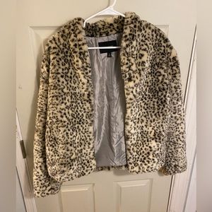 Fluffy Cheetah Print Jacket